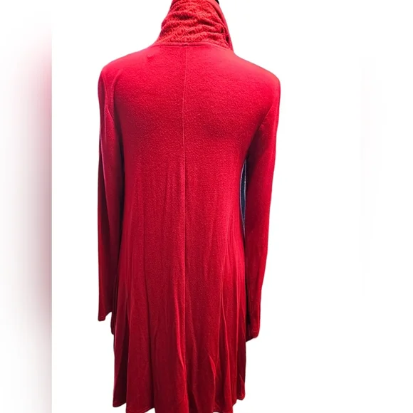 Kensie Red Jersey Knit Dress Draped Sides With Pockets Size Medium - Picture 6 of 9